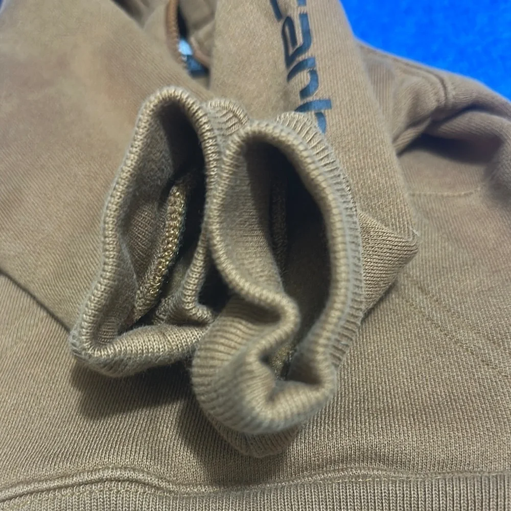 Carhartt Brown Fleece Hoodie with Half-Zip